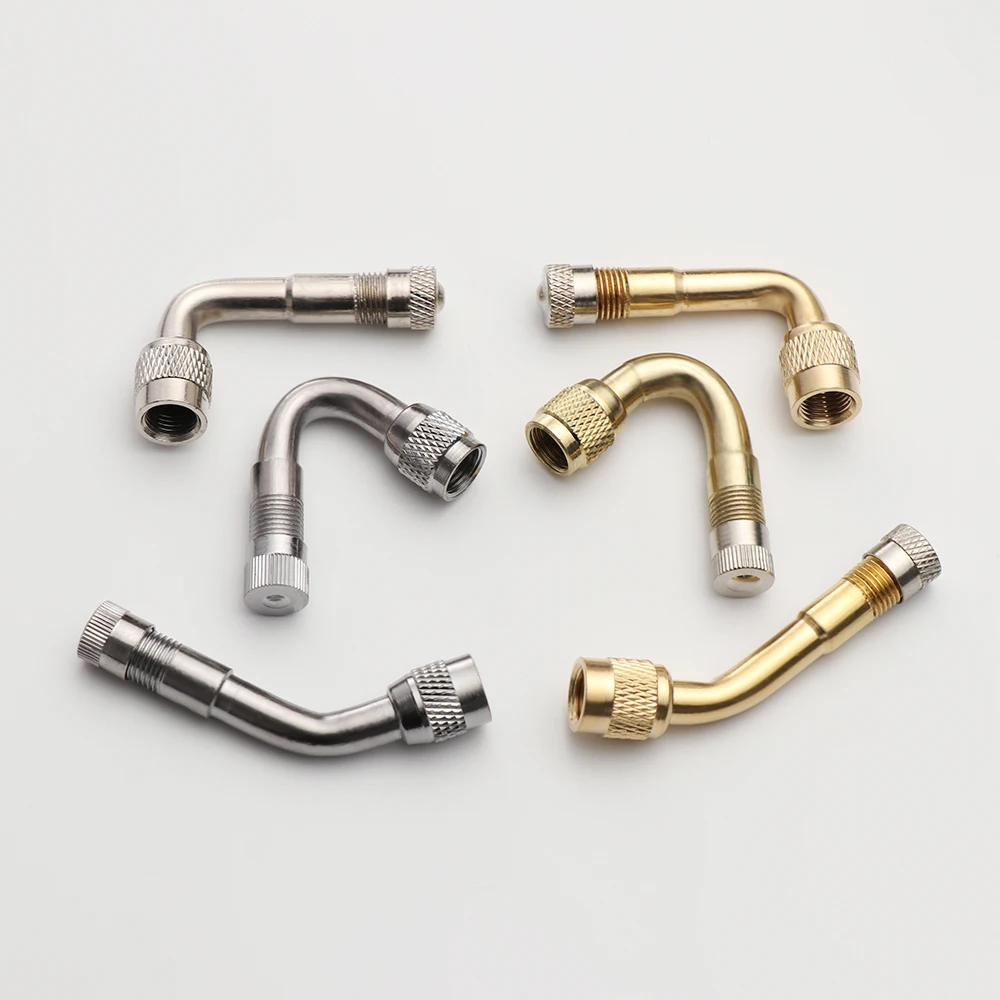 Bicycle Valve Adapter Bicycle Valve Accessories Bicycle Valve Extender 1Pc 45/90/135 Degree Air Tyre Valves For Truck Motorcycle Cycling Accessories Adapter Car Valve Extension Stem Brass