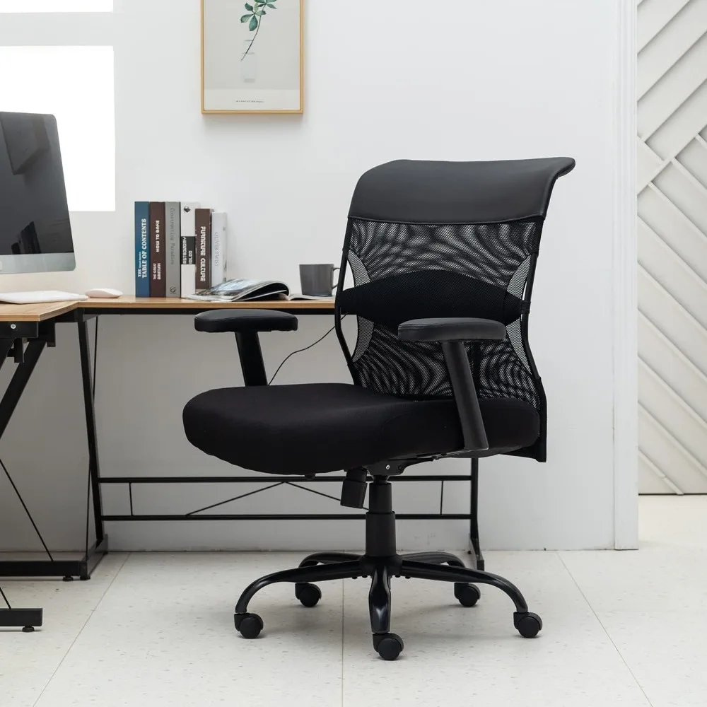 

Rolling and rotating office chair, computer chair with armrests and adjustable height for waist support, ergonomic massage chair