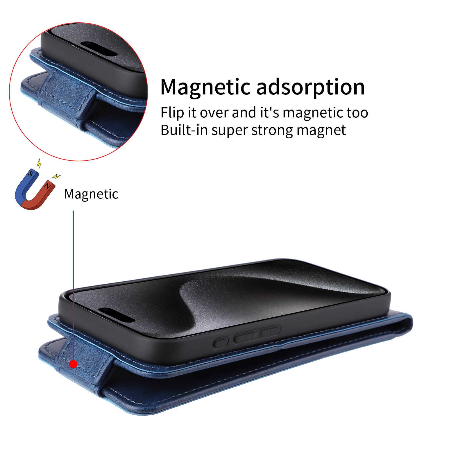 Luxury Retro Leather Flip Case with Card Holder Stand