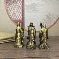 6CM A Set 3 PCS Lucky Animal Feng Shui Bronze Statue Copper Solid Fortune, Fortune, Longevity, Three Stars See the detailed draw 2