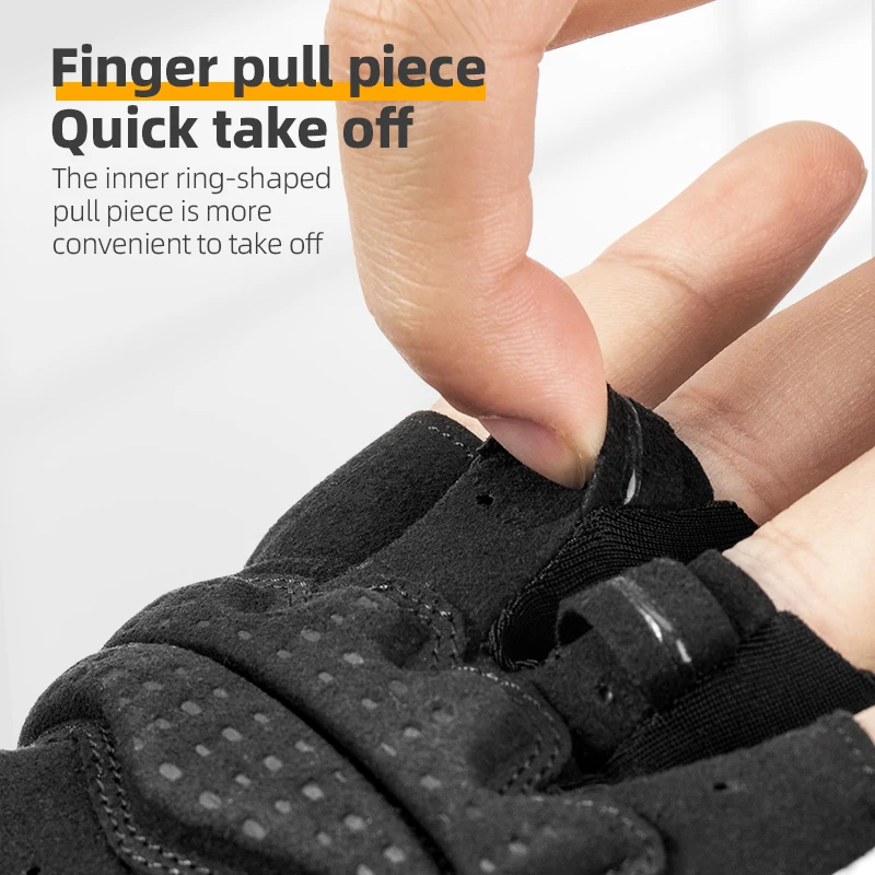 ROCKBROS Bike Gloves Men Women Breathable Shockproof SBR Palm Cycling Shorts Gloves MTB Road Sports Half Finger Cycling Gloves 4