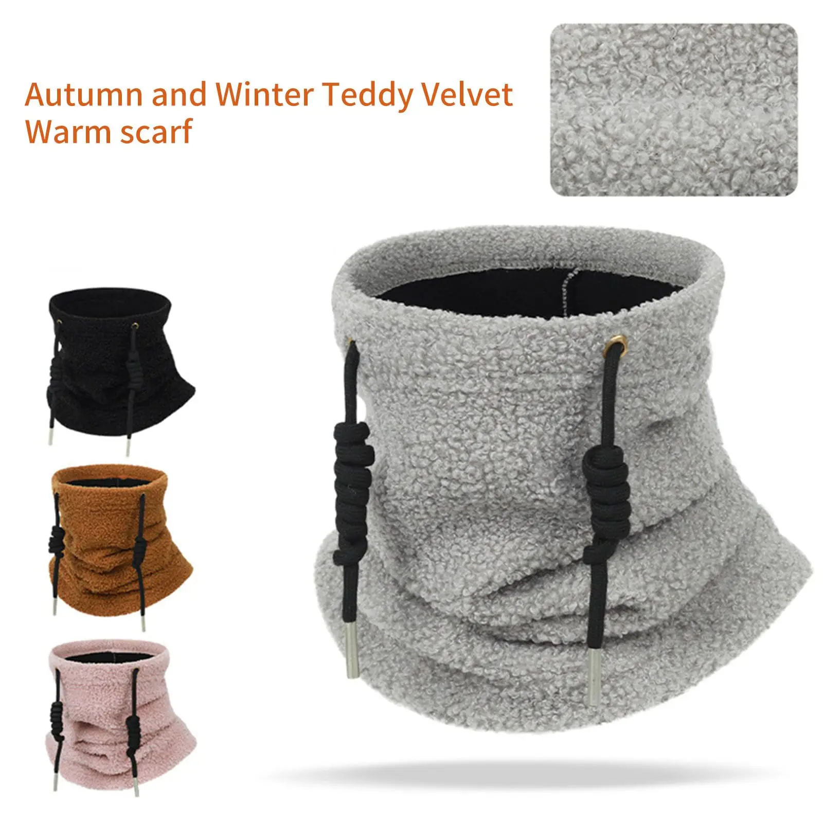 Winter Neck Tube Scarf Thermal Windproof Polar Fleece Bandana Face Cover Unisex Adjustable Hiking Cycling Running Neck Warmer