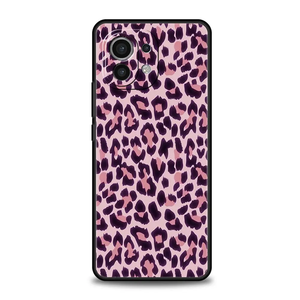 Leopard Cheetah Print Silicone Black Phone Case