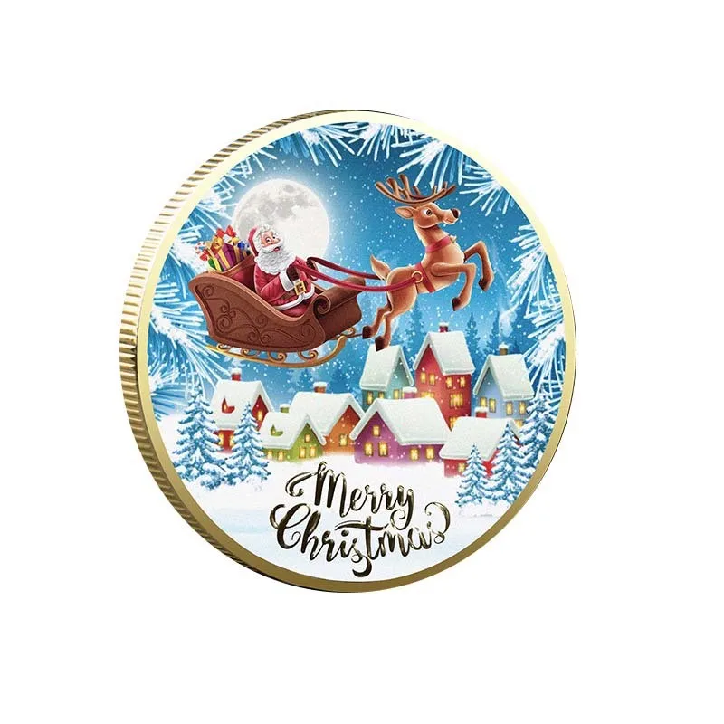 

2023 New Merry Christmas Commemorative Coin Collection Happy Lucky Shelves Silver Plated Gift Arts and Crafts