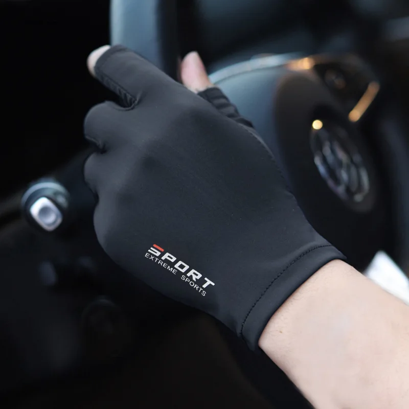 Cycling Gloves Gym Gloves Compression Gloves Ice Silk Half-finger Cycling Gloves for Men and Women Outdoor Sports Fitness Driving Fishing High-elastic Comfortable Sunscreen