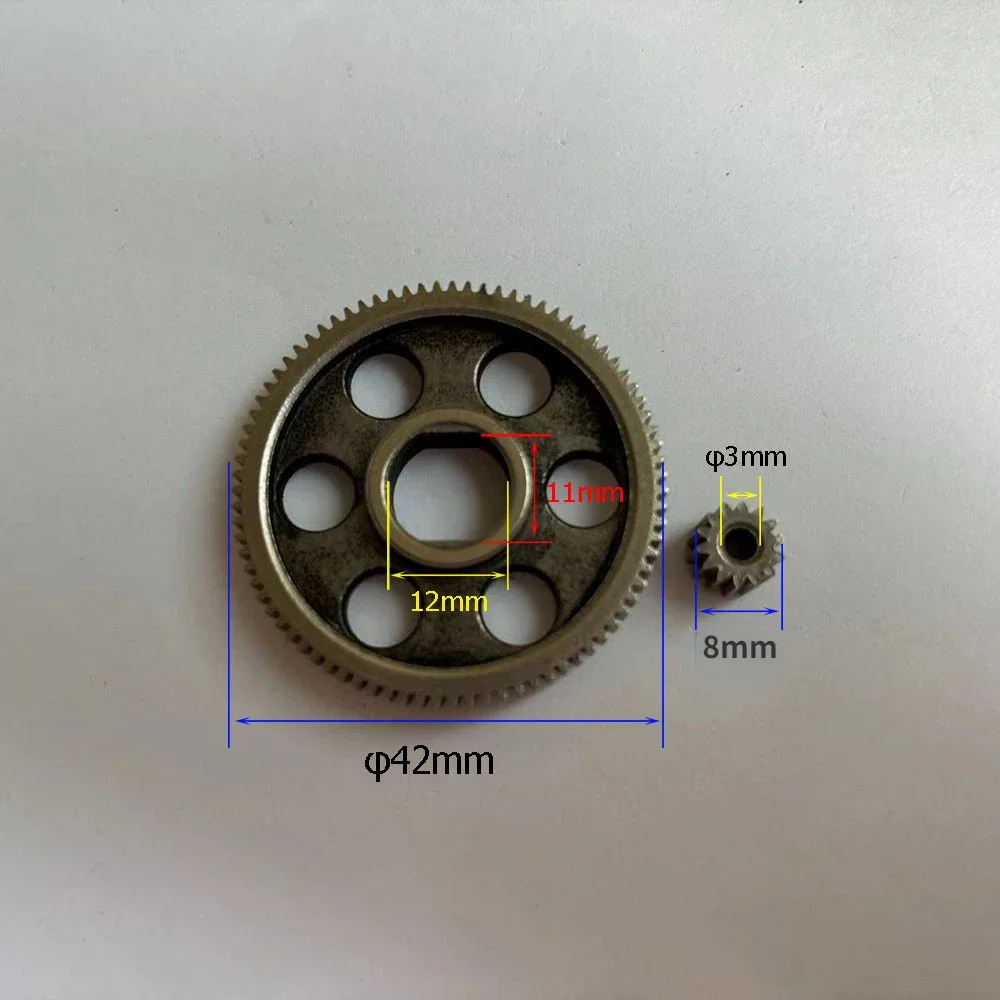 잔디 깎는 기계용 42mm 미니 기어 리튬 배터리 전기톱 사각 구멍 피니언 어셈블리