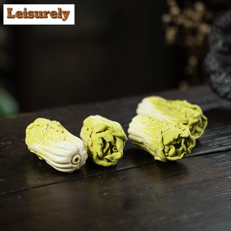 Biomimetic Cabbage Purple Sand Wealth Cabbage Tea Pet Zen Tea Games Tea Figurine Play Toys Tea Statue Ornaments Desktop Supplies