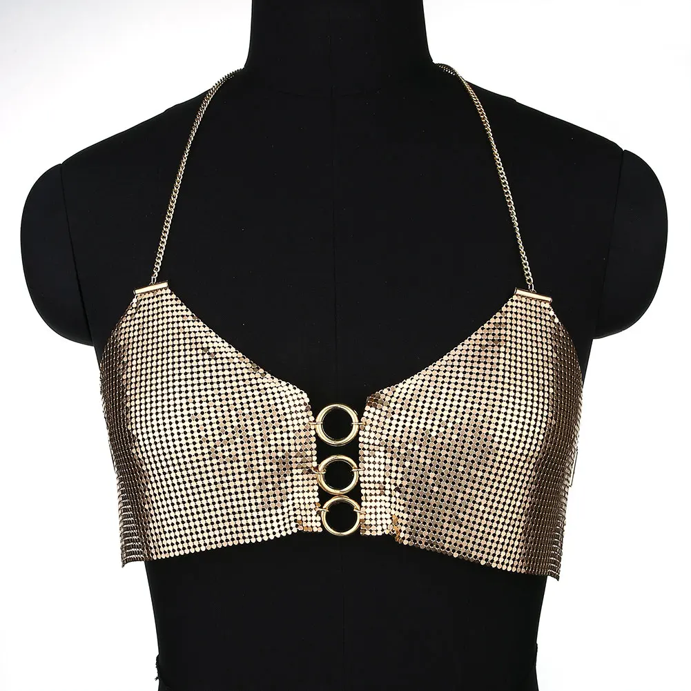 Women's Bra Chain Sexy Metal Halter Bralette Chain Fashion Girl Body Chain Festival Jewelry Accessories Outdoor Show Body Chain