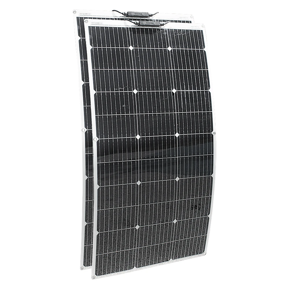 

18V 100W Flexible Solar Panels 300W Waterproof Monocrystalline Solar Panel Camping RV Home Charge 12V