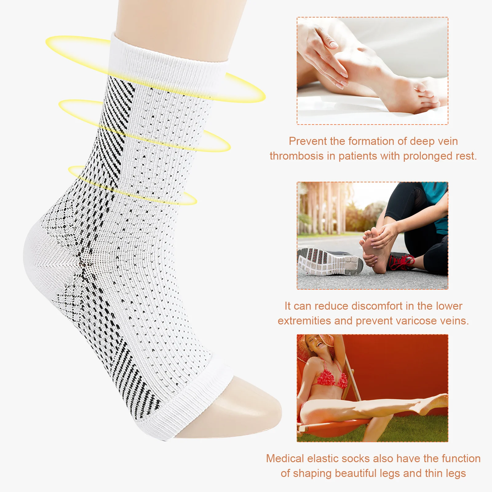 Ankle Compression Brace Relieves Joint Pain Soothe Compression Socks Anti-Fatigue Breathable for Women Men Neuropathy Joint Pain