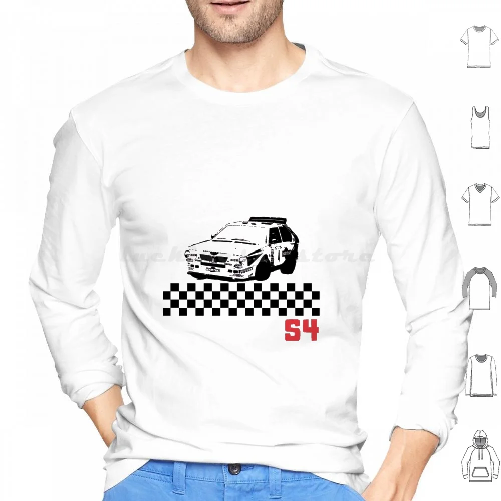 Lancia Delta S4 Henry Toilette Felpa Con Cappuccio Cotone Manica Lunga Lancia Delta S4 Gruppo B Henry Toiven S4 Car Rally Group B Rally