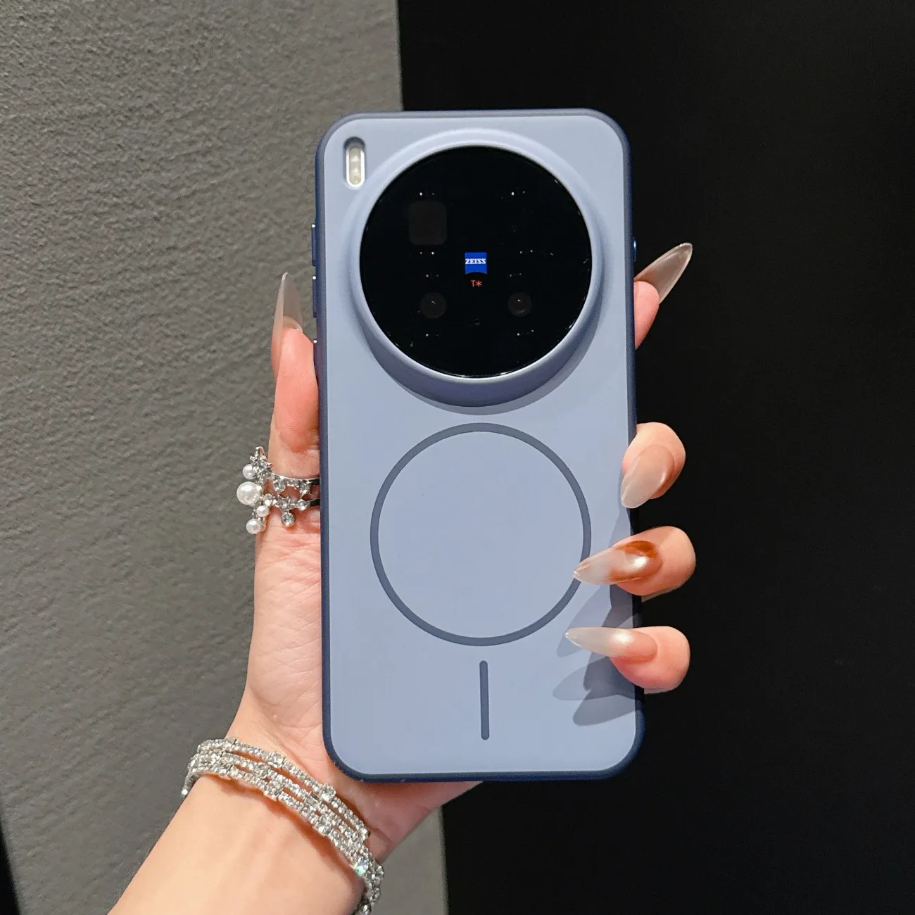 Luxury Matte Magnetic Phone Case with Wireless Charging and Shockproof Bumper