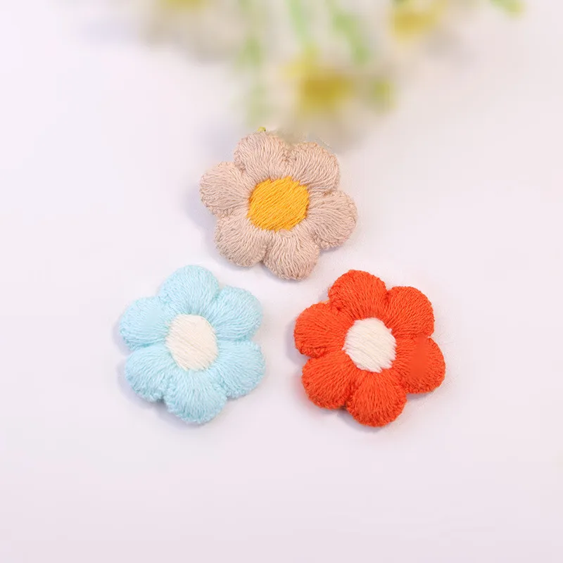 

10PCS Double Colourful Small Flower Patch DIY Daisies Sticker For Children's Hair Clip Clothing Accessories