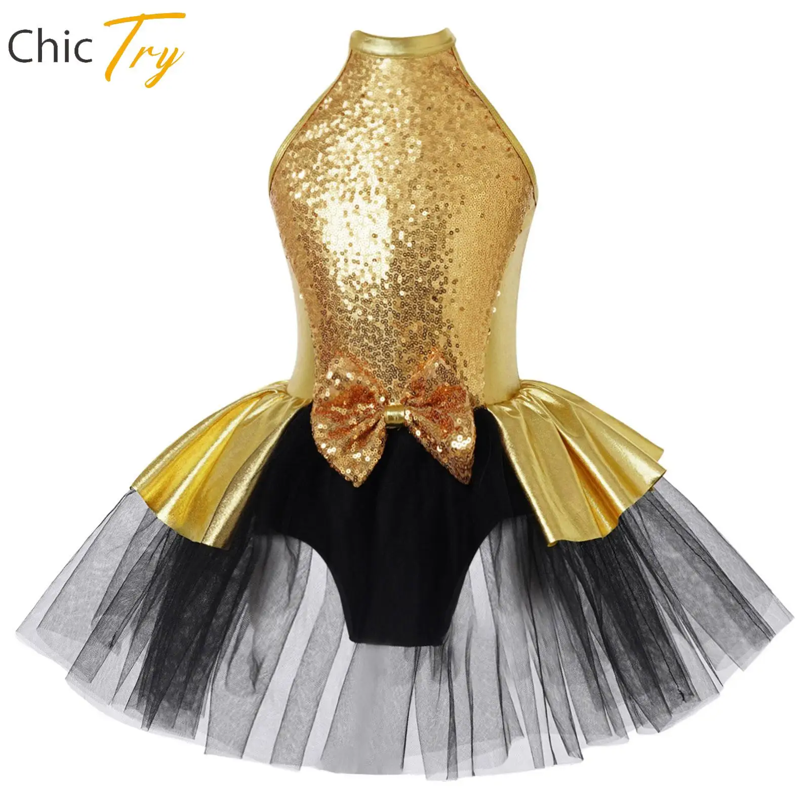 

Kids Girls Ballet Tutu Dress Sparkly Sequins Gymnastics Leotard Modern Lyrical Dance Dress Stage Performance Ballerina Costume