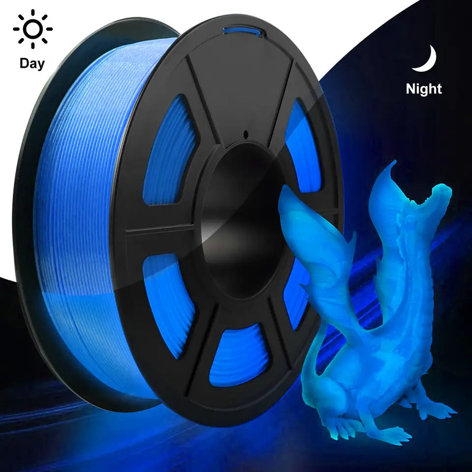250g Glow in The Dark Filament Multicolor, Green, Blue, Purple and Rainbow, PLA Filament 1.75 mm, 3D Printer Filament Bundle image 17