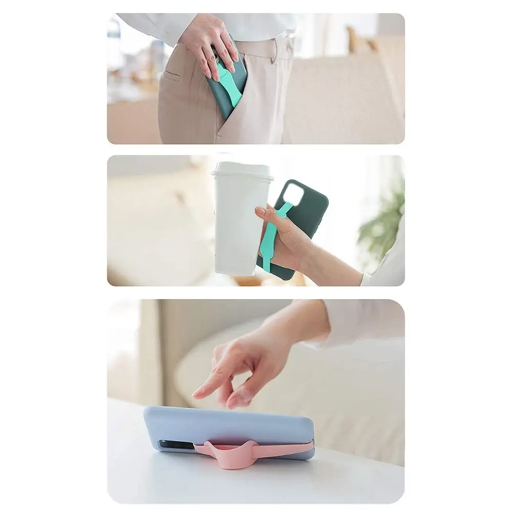 Elastic Silicone Grip Loop Wristband with Soft Phone Strap