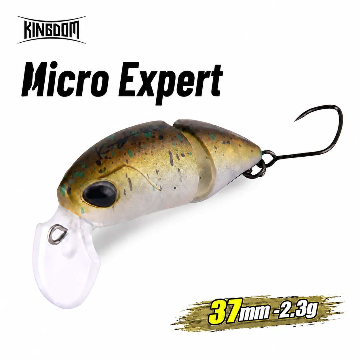 Kingdom 2-teiliger Minnow-Köder, 2,3 g, 37 mm, schwimmender S-förmiger Wobbler, künstliche Köder, Topwater-Swimbaits für Forellen- und Barschangeln