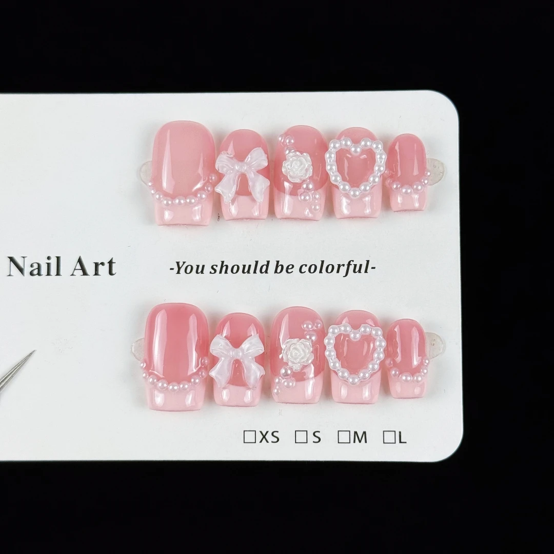 10-Piece Luxury Hand-Painted 3D Pearl & Rose Embellishments Set