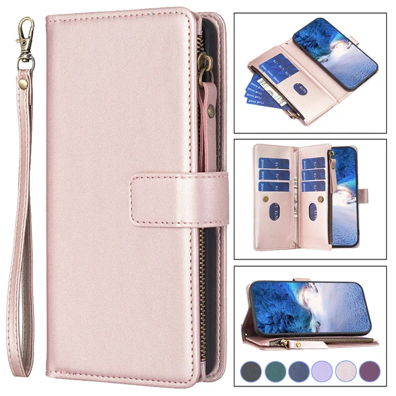 

Double Layer Zipper Wallet Leather Case For Samsung Galaxy A35 A15 A25 5G A24 A14 4G A34 A54 S24+ Ultra Card Slot Flip Coverings