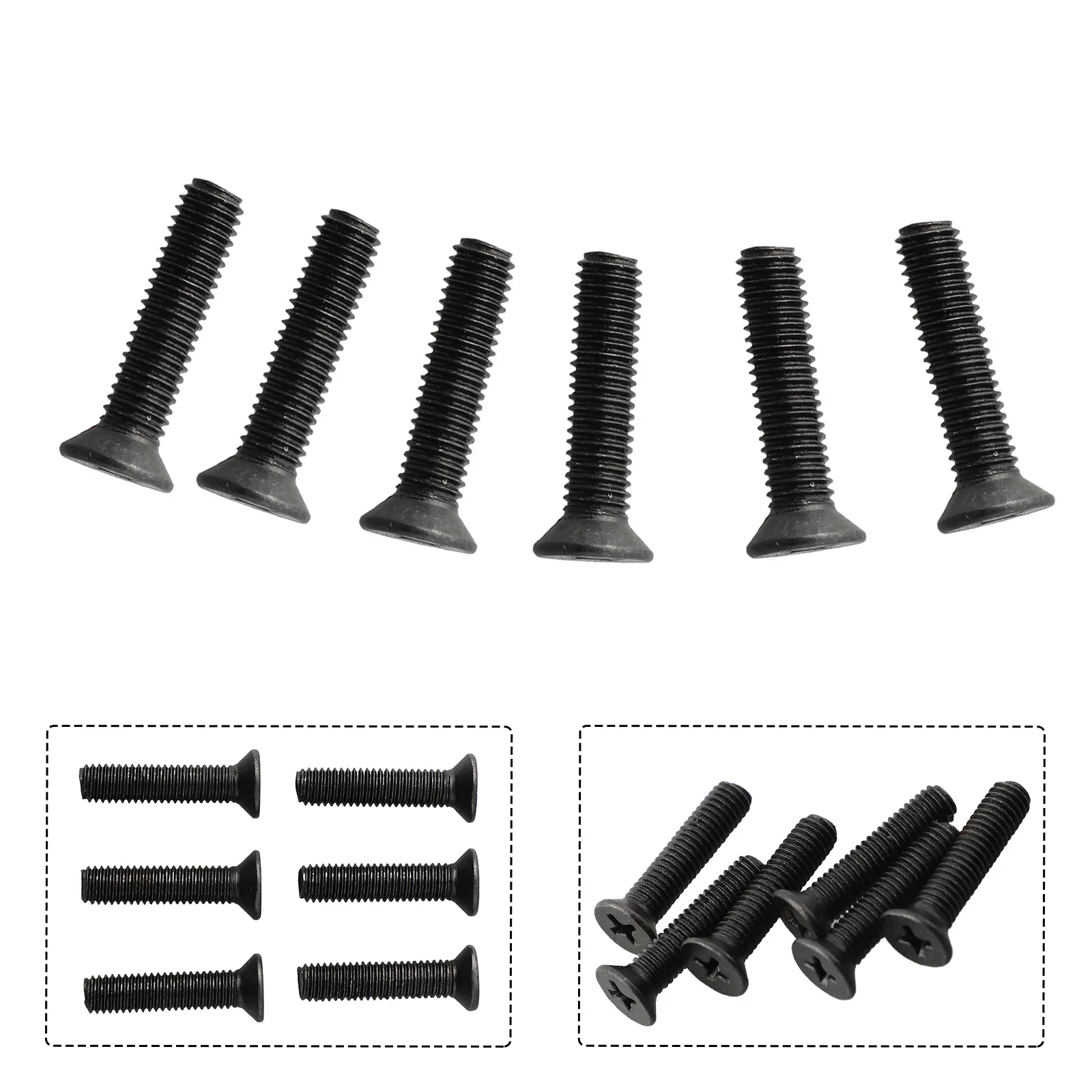 6Pcs-Drill Chuck Shank Adapter Screw Left Hand Thread Fit-UNF Fixing Screws M5 Or M6 22mm Professional Metal Tools-Accessories fh 032 8 round head studs self clinching blind rivet protruding stud clinch pin screw platen screws sheet metal panels vis pcb