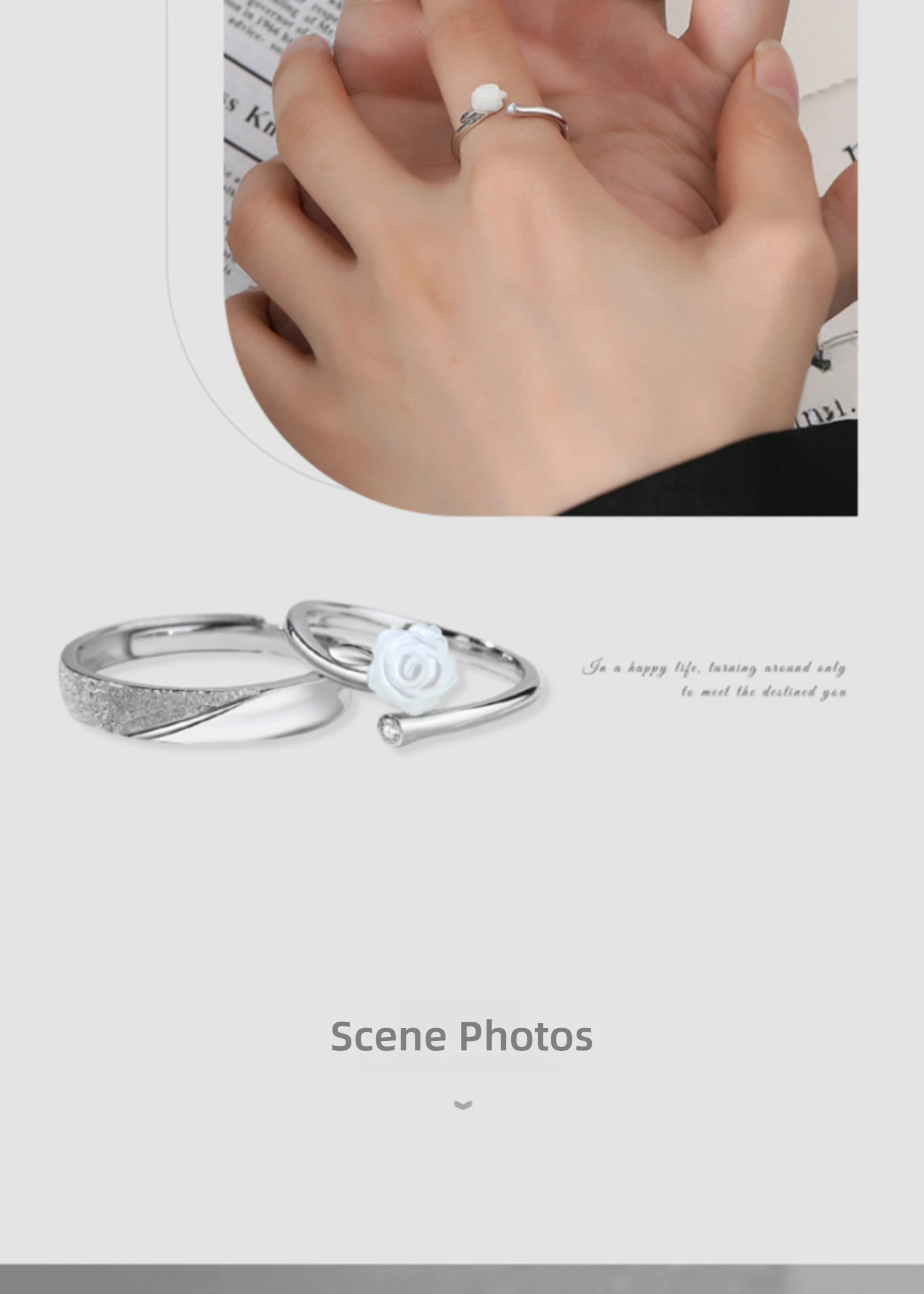 White Rose Couple Rings 14 White Rose Couple Rings S6e38743279494f14931cd3128b40bf97L