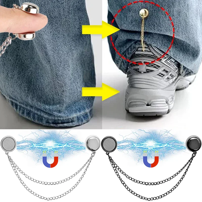 6 Clip Magnetiche Per Abbigliamento Con Catena – Ferma Orli E Maniche In Lega (Disponibili In Argento, Oro, Color Pistola)