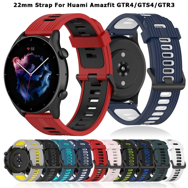 22mm Band For Amazfit GTR 4 3 Pro 2 2e GTR47mm / Amazfit Pace 2S Stratos+  Silicone Strap Bracelet ремешок correa Accessories - AliExpress