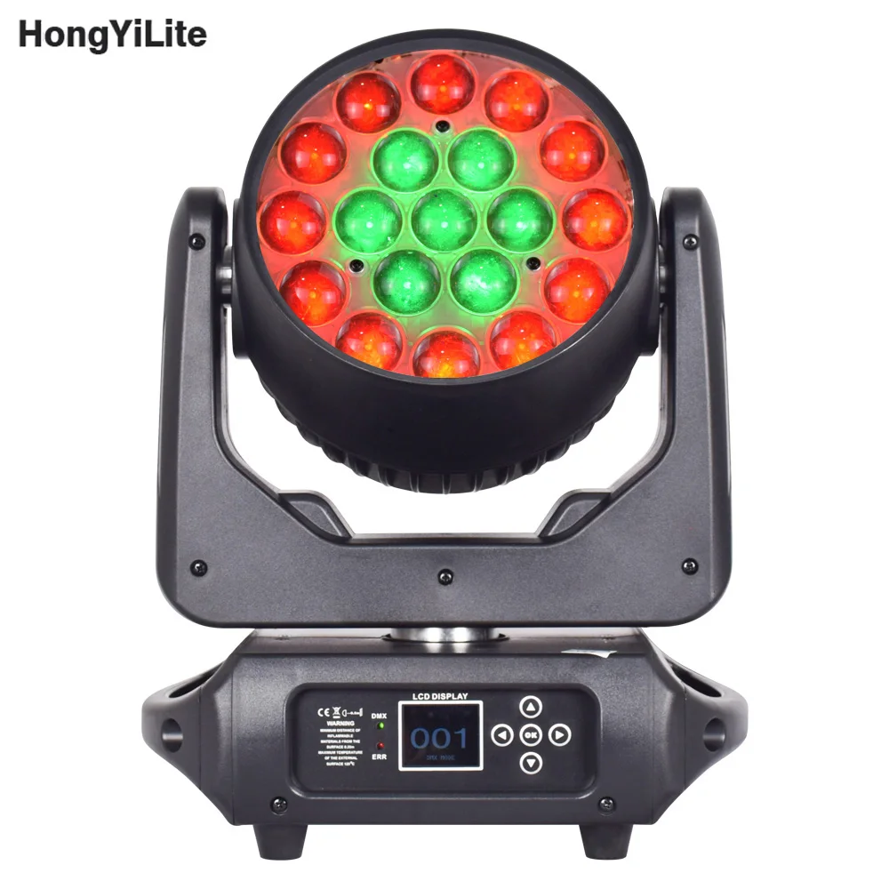 

Движущиеся головки 19X15W RGBW 4 в 1 светодиодный Zoom Wash DMX Lights Lyre Beam Mobile Stage Lighting For DJ Disco вечерние Bar Свадебный Концерт