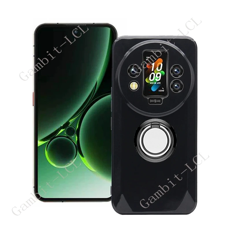 Durable TPU Soft Silicone Phone Case with Back Ring Holder Bracket