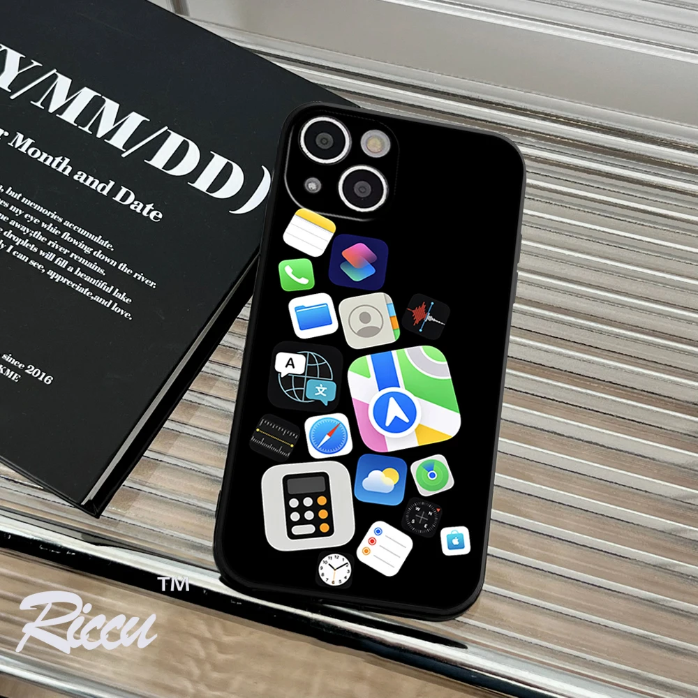 Per Iphone 14 Icone App Slider Custodia Trasparente Per Telefono Iphone 14 11 12 Pro 8 7 Plus X 13 Pro Max Se2020 6 Plus Xr Xs 13 Cover