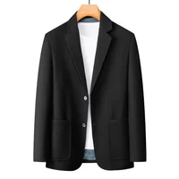 Spring and Autumn New Men's Fashion British Style Work Wedding Plus-size Casual Fat Loose Senior Sense Plus Fat Business Blazer 1
