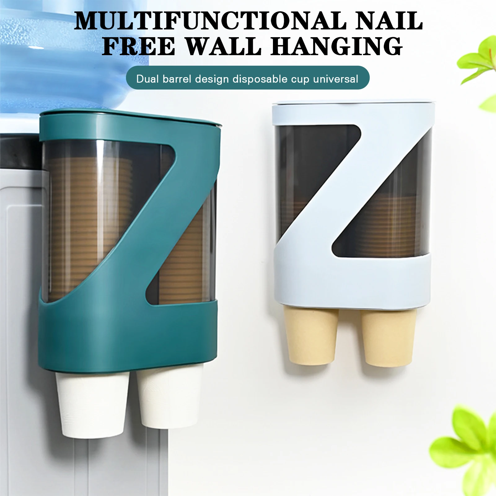 

Wall Mounted Disposable Paper Cup Holder Punch-free Dustproof Cup Dispenser Automatic Cup Remover Cup Storage Rack