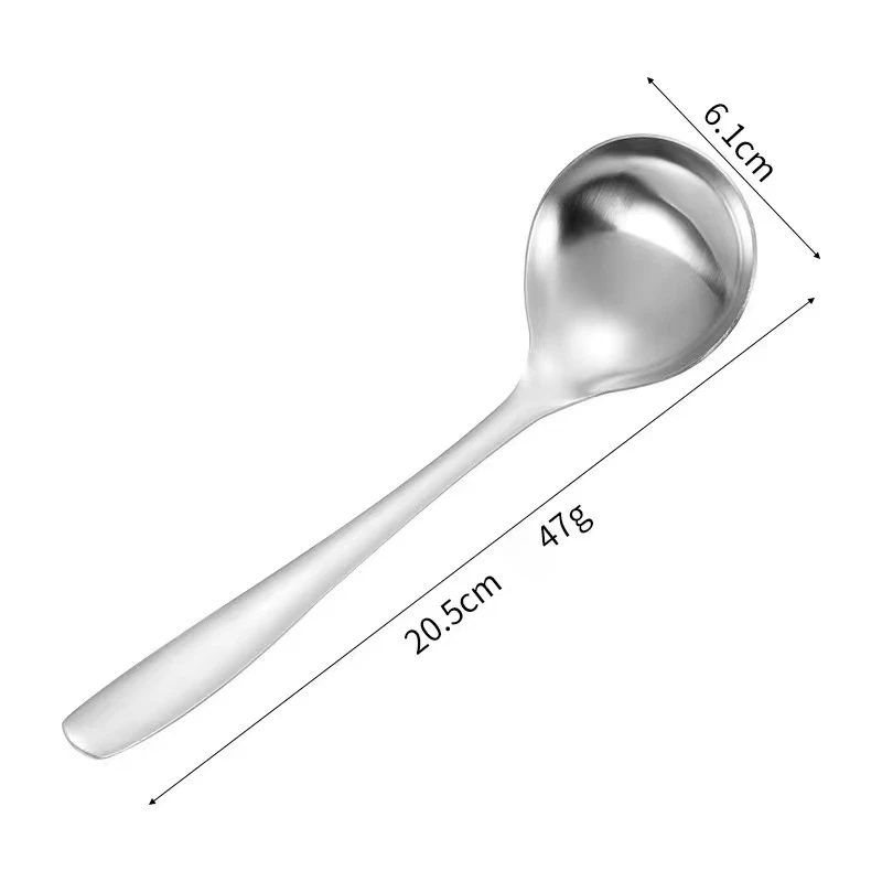 Stainless Steel Spoon Big Head Round Household Hotel