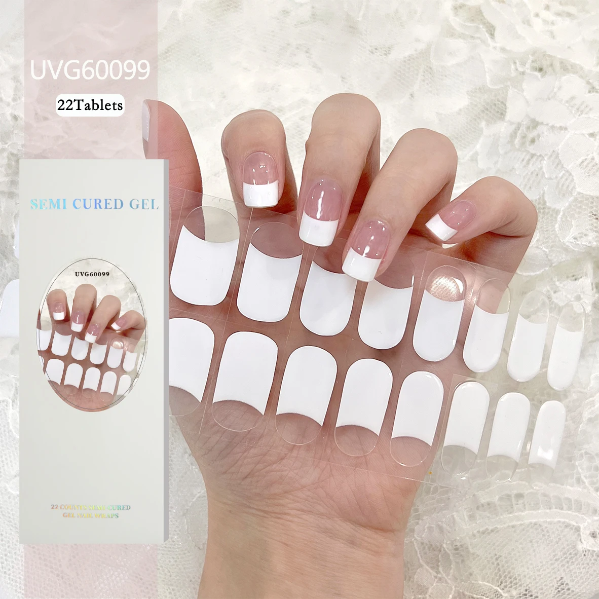 20 Tipps Black Cat Eye Reine Farbe Glänzend Halbhärteter Langlebiger Nagelkleber Kunstaufkleber mit Nagelfeile Nail Art UV-Licht erforderlich – Detail 6