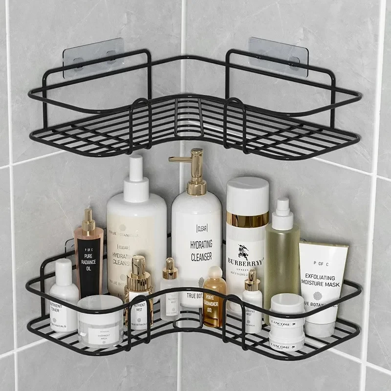 Aluminum Alloy Bathroom Shelves No-drill Corner Shelf Shower Storage Rack Holder Toilet Makeup Organizer for Shampoo Wall Supply 2
