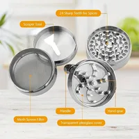 40mm Herb Grinder 4 Sections Portable Spice Grinder Multifunctional Zinc Alloy Shredder Kitchen Gadget Hand Tools Crushers 4