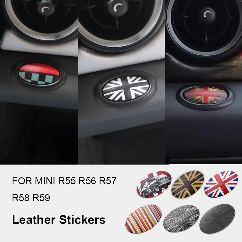 Leather Co-pilot Storage Box Switch Button Sticker For MINI Cooper JCW ...