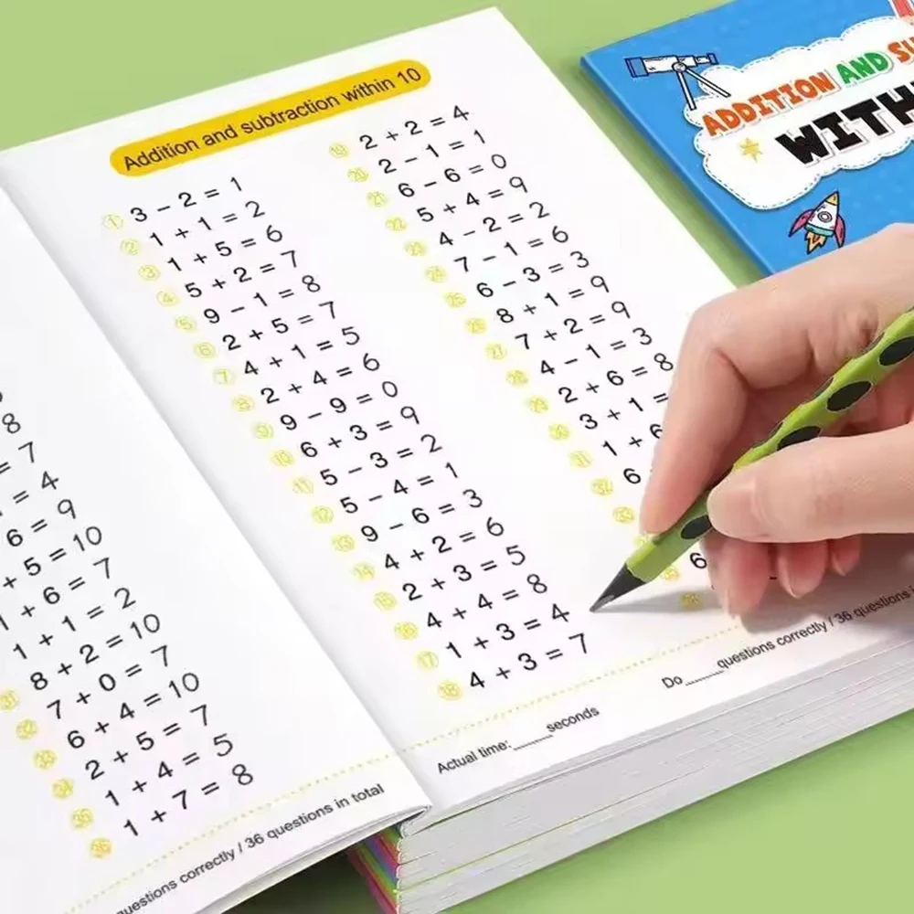 1Book Child‘s Addition and Subtraction Arithmetic Exercise Book Quick Calculation Math Training Math Arithmetic Books 10-100 - 2