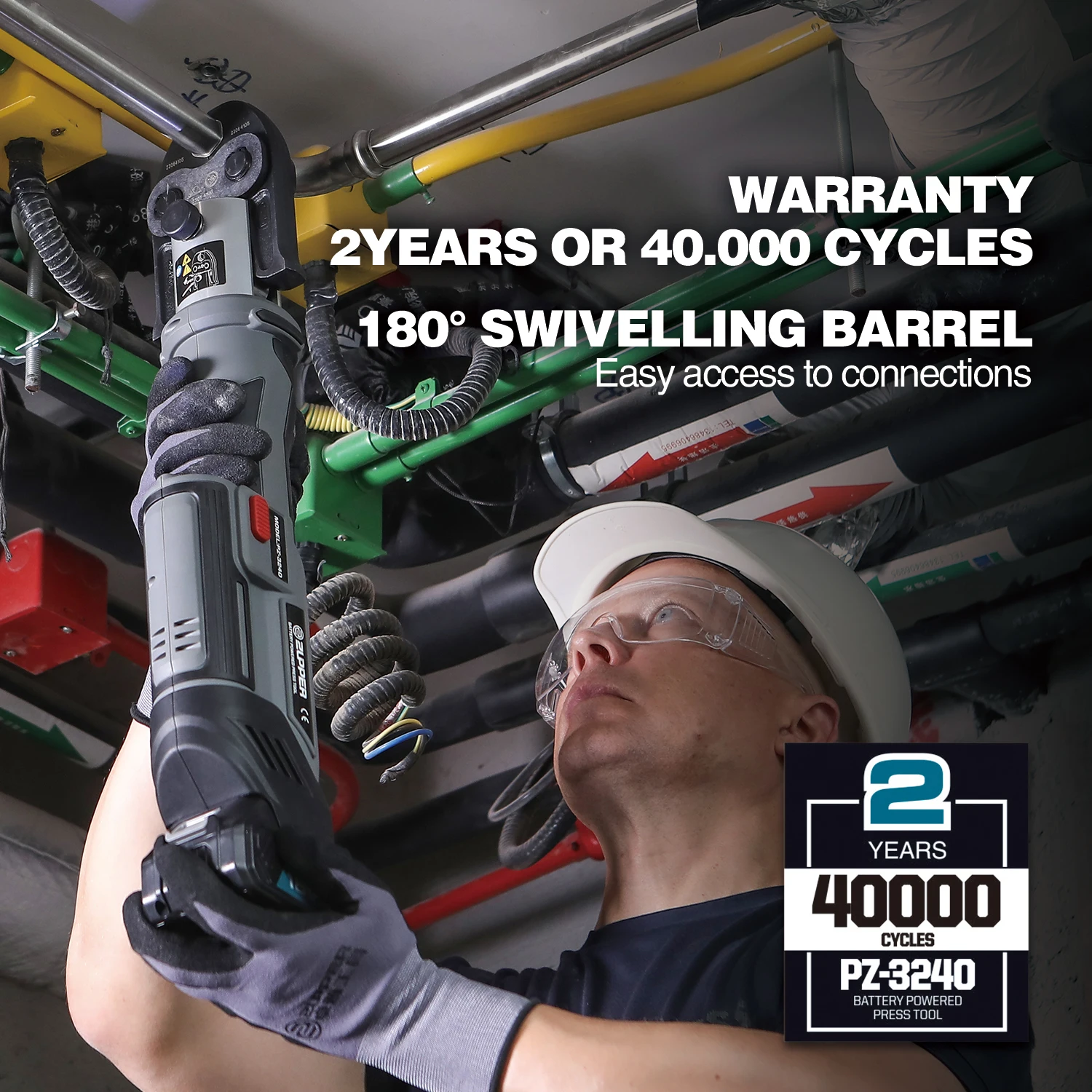 ZUPPER PZ-3240 Newly Upgraded Battery Press Tool For Plumbing