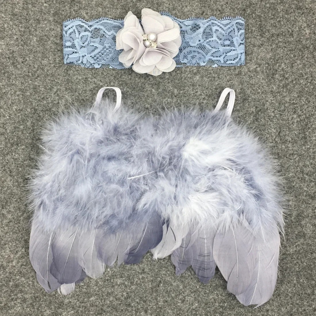 NewBorn Children's Photography Clothing Feather Wings Angel Pinion Props Chiffon Nylon Elastic Flower Headband Hair Accessories vintage flower headband baby girls headwraps newborn photography props gifts lace elastic hair bands pearl feather accessories