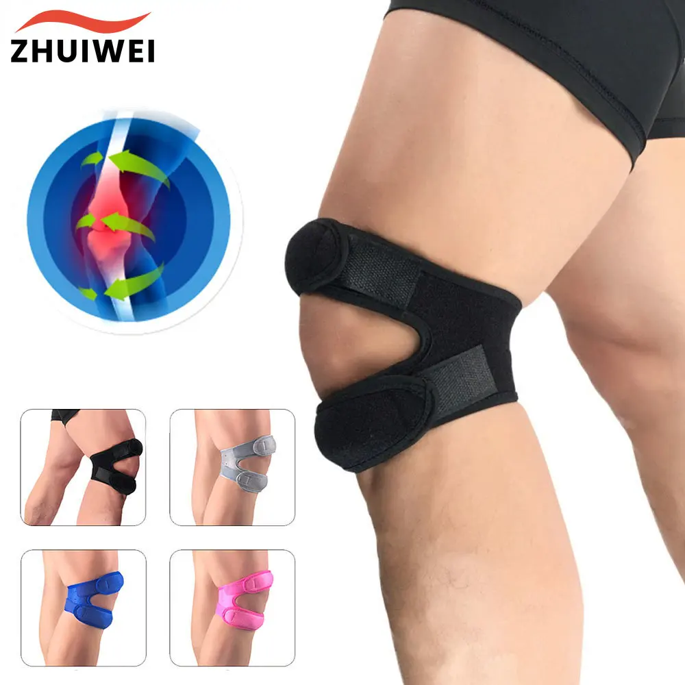 

1 PC Sports Kneepad Double Patellar Knee Patella Tendon Support Strap Brace Pad Protector Open Knee Wrap Band Fitness