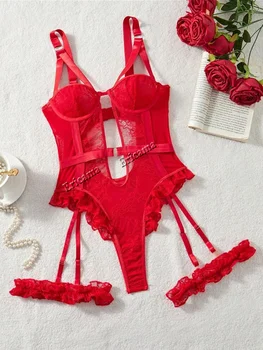 Set reggiseno sexy taglie forti Lingerie sexy da donna Babydoll Intimo intimo Reggiseno Mutandine Set G-String Reggicalze Sexi Lenceria