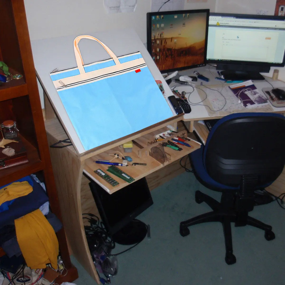 A3 지퍼 파일 가방 방수 경량 찢어짐 방지 패브릭 아트 포트폴리오 가방 스케치 보관 그림 용품