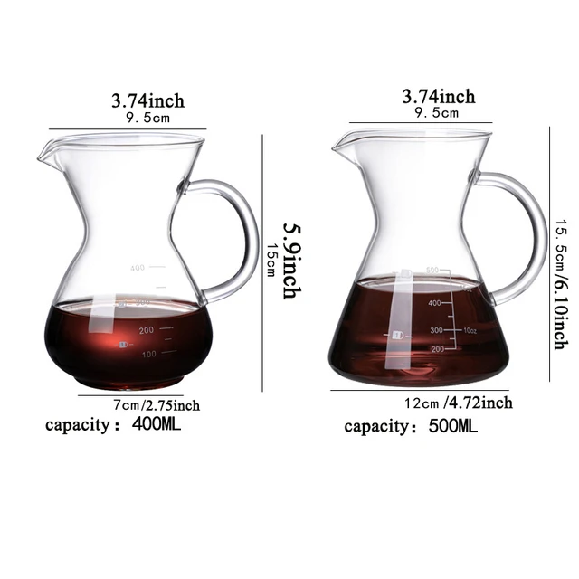 Heat Resistant Coffee Maker Glass Coffee Pot With Stainless Steel