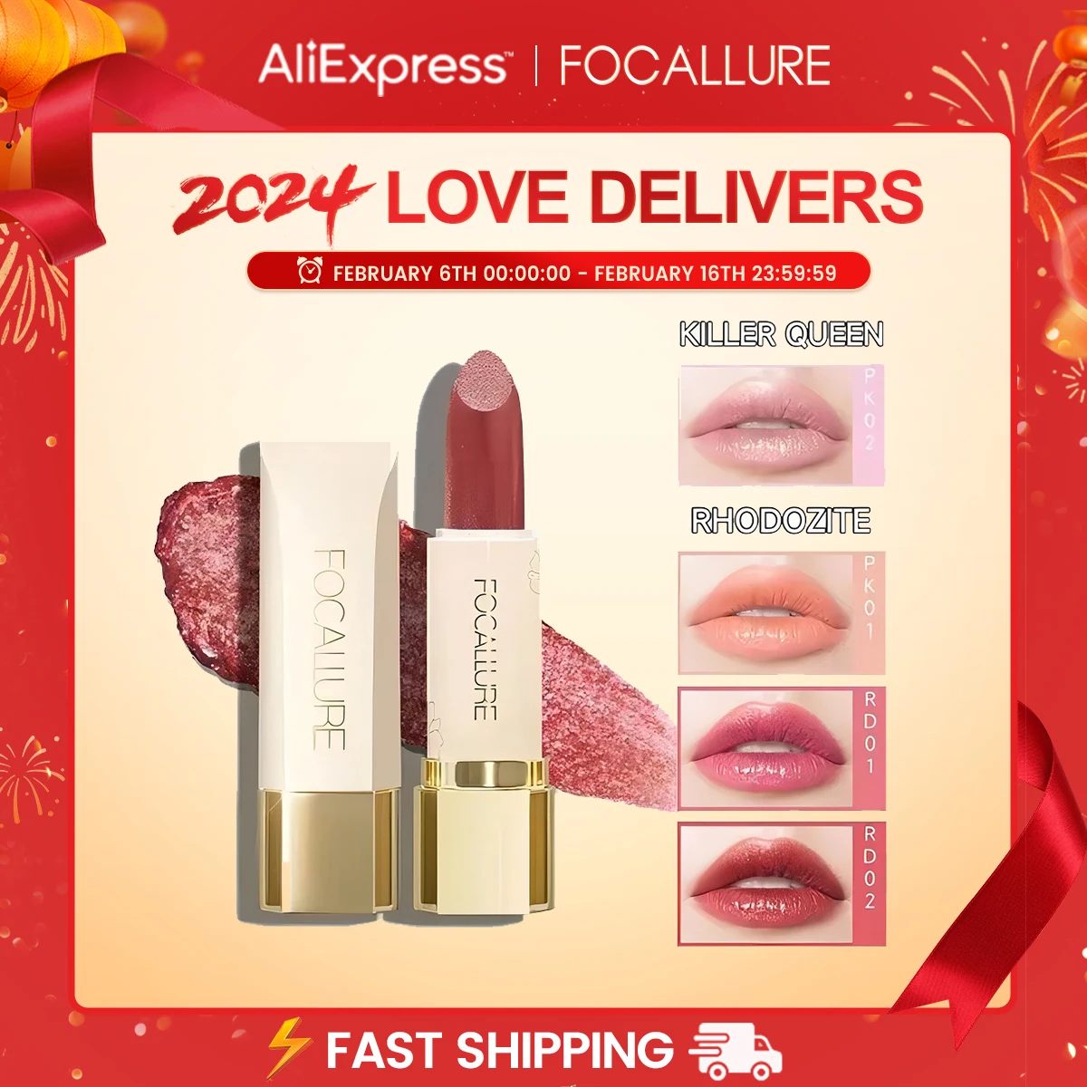 Focallure Glitter Lip Balm 8 Colori Shimmer Lips Plumper Rossetto Idratante Long Lasting Waterproof Lip Care Cosmetici Per Il Trucco