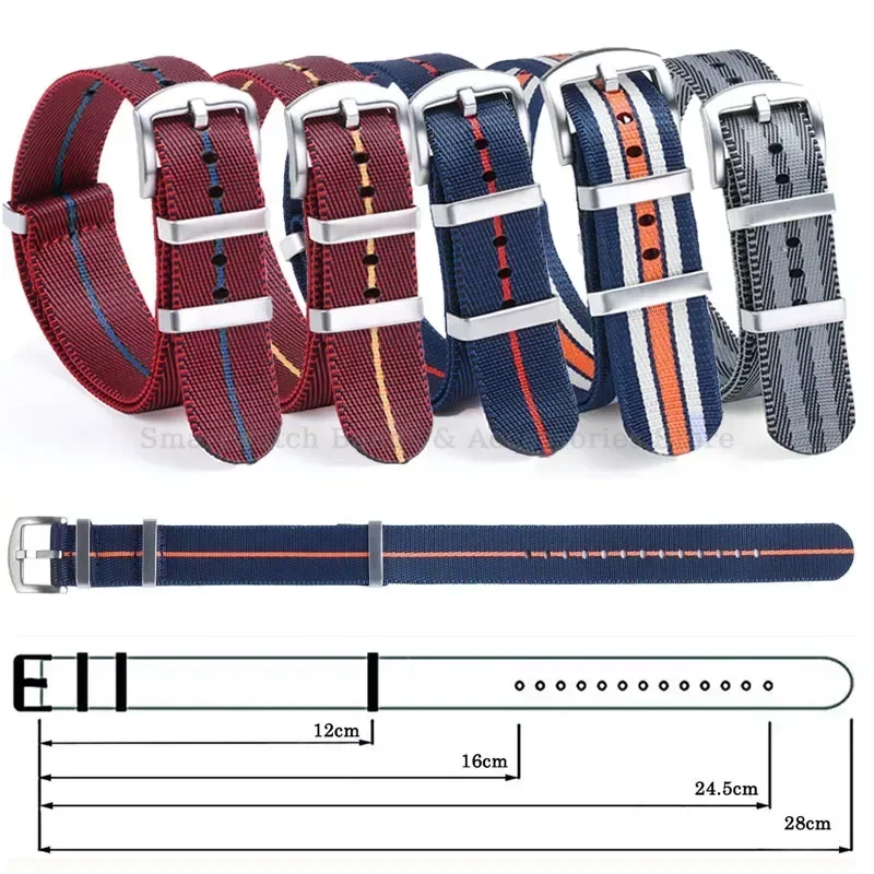 Braided Nylon Universal Watch Band Bracelet - Sport Wristband in Multiple Sizes