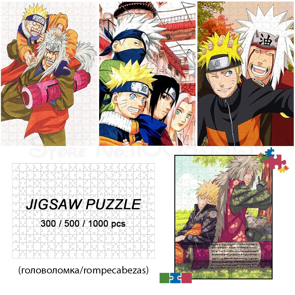 Hatake Kakashi Puzzle Uzumaki Naruto Jigsaw Puzzles Cartoon Games and Puzzles Anime Board Games Japanese Style Kids Toys Hobbies