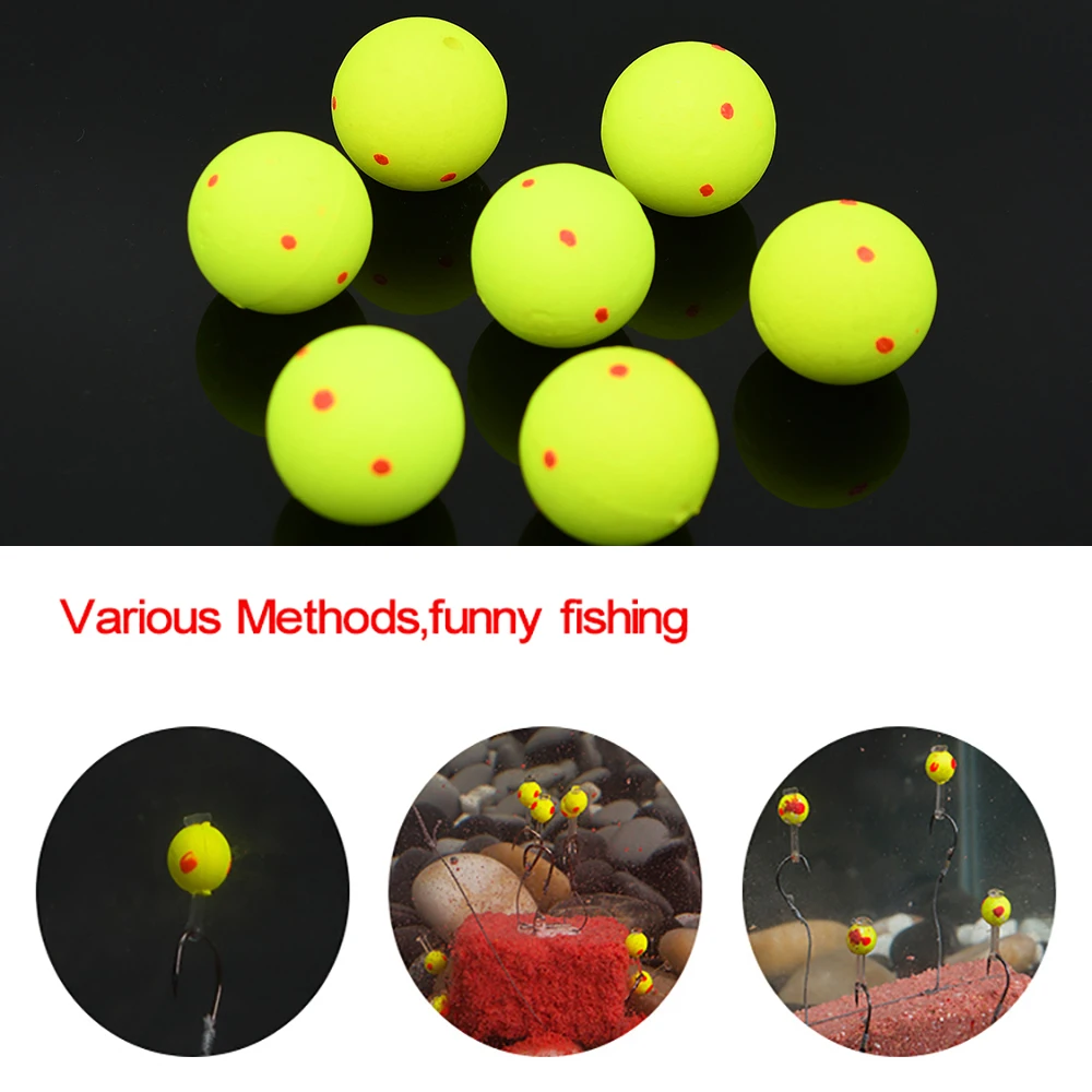 MNFT 20Pcs Fishing Floats Balls, Ultra-Light EPS Foam Buoyancy Ball Yellow Fishing  Float Bait Accessories