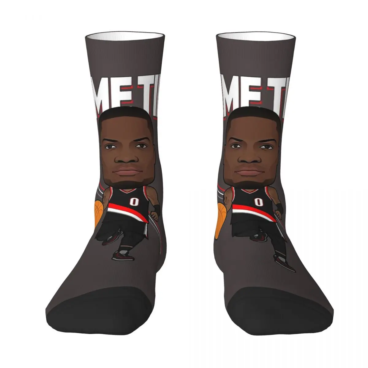 

Fashion Print Dame Time Men Women Crew Socks Spring Summer Autumn Winter Basketball Funny 3D Printed un Dress Socks