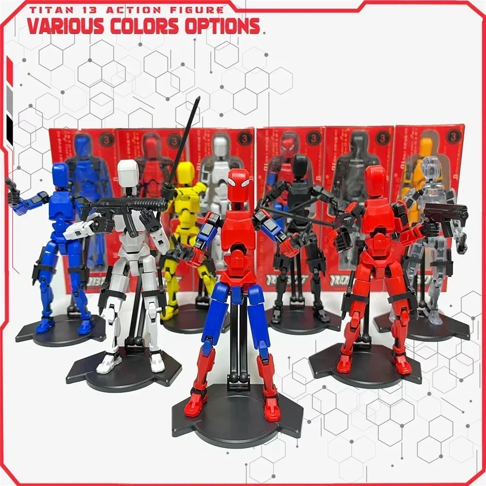 13 Joints Movable Action Figures Dummy Nova Robot Assembled T13 Action Figure with Holder Titan 13 Action Figure Lucky13 Toy - 6